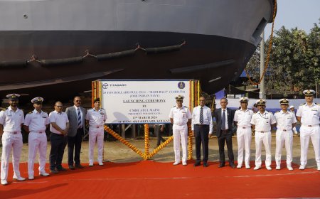 टीटागढ़ रेल सिस्टम्स ने भारतीय नौसेना के लिए दूसरा 25टी बोलार्ड पुल टग लॉन्च किया